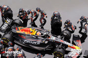 Oracle MINIGT 1/64 Red Bull Racing RB19 #1  Max Verstappen  2023 F1  2023 Japanese Grand Prix Pit Crew Set