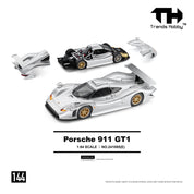 Trends Hobby TH 1:64 Porsche 911 GT1 1998 Silver (144), 241085 (E)