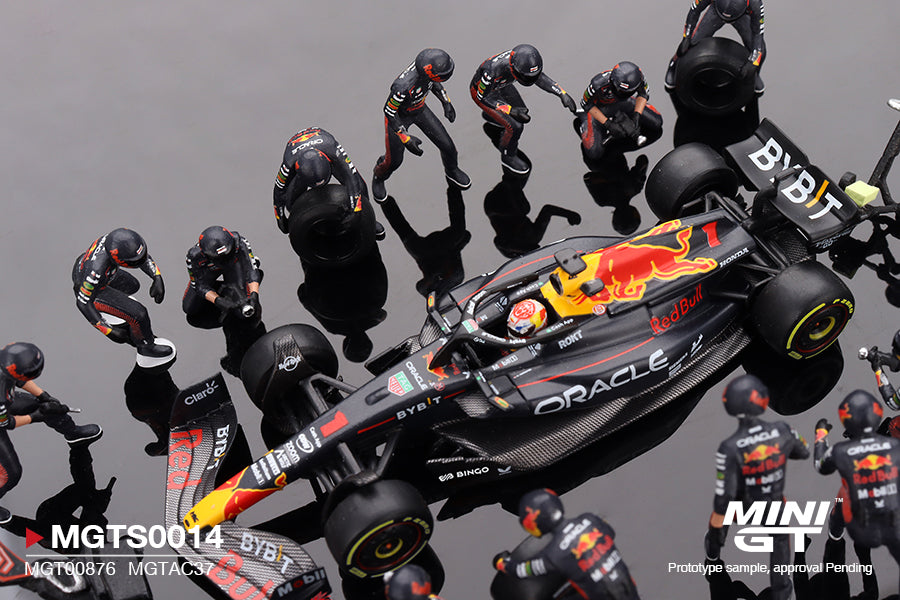Oracle MINIGT 1/64 Red Bull Racing RB19 #1  Max Verstappen  2023 F1  2023 Japanese Grand Prix Pit Crew Set