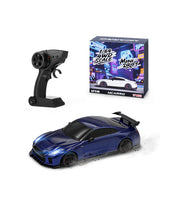 Nissan GTR R35 1/64 4WD Drift Car Remote Control Version - Blue