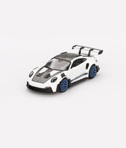 MINIGT - Porsche 911 (992) GT3 RS Weissach Package White withIndigo Blue RHD