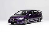 1/18 HONDA CIVIC TYPE R (FD2) 2007 LATE VERSION PREMIUM DEEP VIOLET PEARL – MOTORHELIX - PRE ORDER